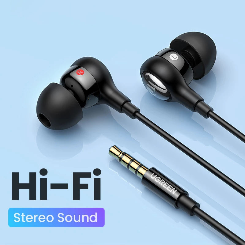 UGREEN 30637 Wired Headphone Earphone In-ear Stereo Surround Sound Gaming Headset 3.5mm Audio Interface Cord Headphone for Android MP3 MP4 UGREEN 30637 Wired Headphone Earphone In-ear Stereo Surround Sound Gaming Headset 3.5mm Audio Interface Cord Headphone for Android MP3 MP4